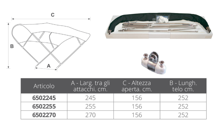 TESSILMARE - TENDA INOX 4 DRŽAČA - Slika 2