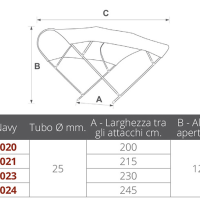 TESSILMARE - TENDA INOX 3 DRŽAČA Ø MM.25 - Slika 2