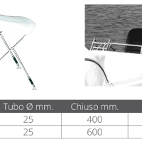 TELSKOPSKI DRŽAČ INOX za tende - Slika 2