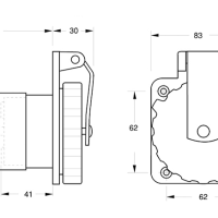 MARINCO - UTIČNICA INOX  220V. 32A IP56