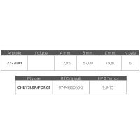 CHRYSLER / FORCE - IMPELER  2T 9,9-15 KS - Slika 2